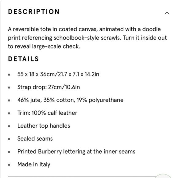 Burberry Large Reversible Doodle Tote Bag - Picture 3 of 5